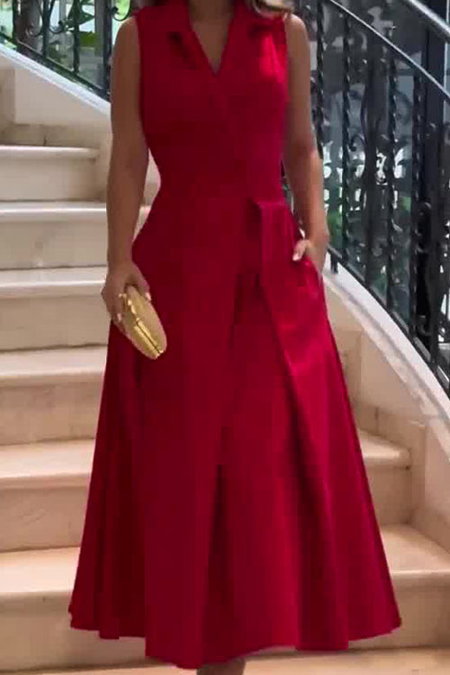 Nonnadress Solid Color Ruffle Sleeveless Dress