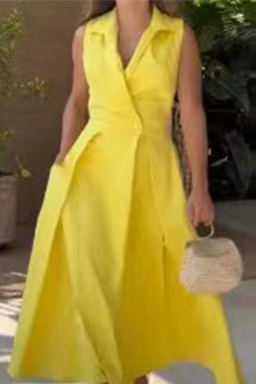 Nonnadress Solid Color Ruffle Sleeveless Dress