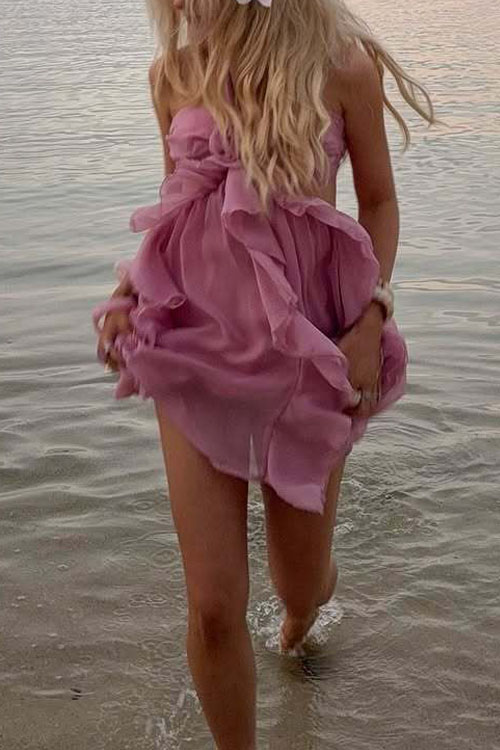 Nonnadress Lace Fashion Pleated Beach Vacation Mini Skirt