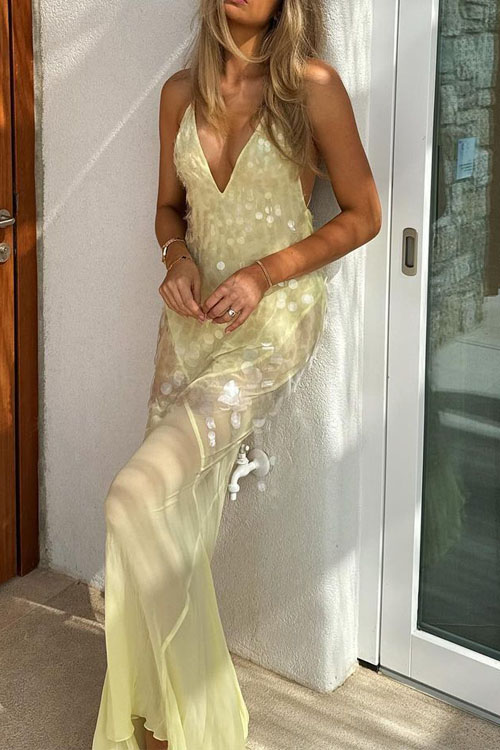 Nonnadress Backless fitted sequined mermaid dress