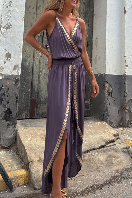 Nonnadress Gold Web Trim Waist Jumpsuit