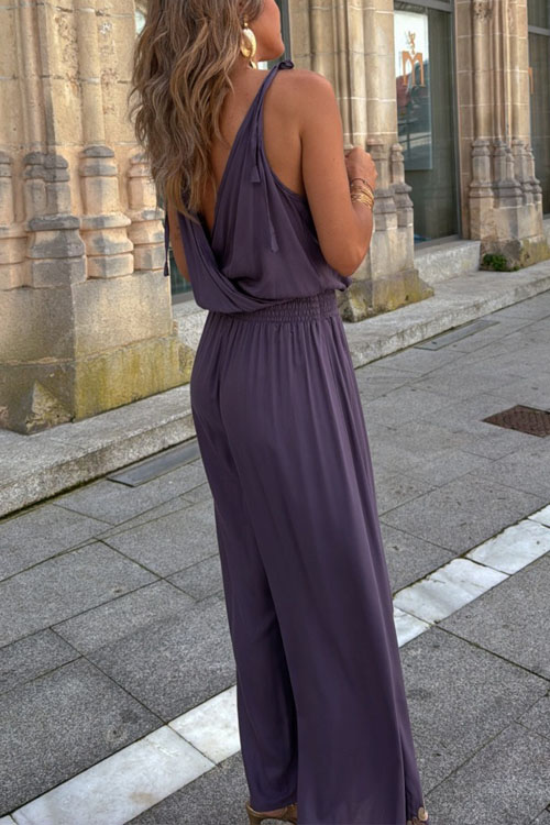 Nonnadress Gold Web Trim Waist Jumpsuit