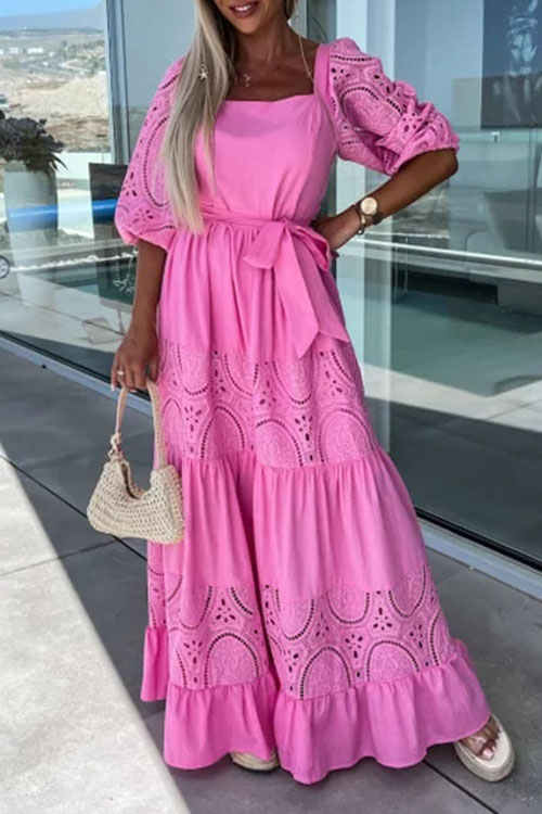 Nonnadress Casual Loose Fit Waist-Tied Dress