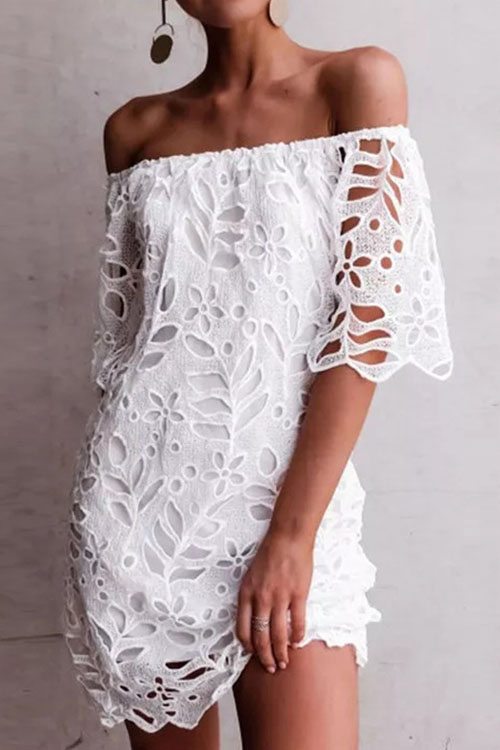 Nonnadress Lace Trimmed Midi Sleeve Dress