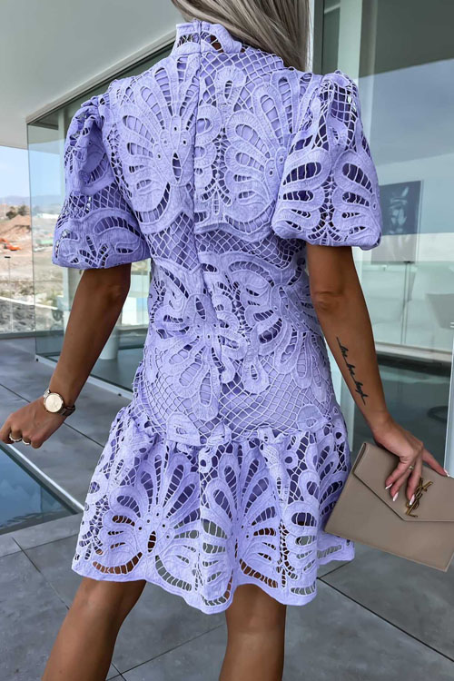 Nonnadress Hollowed-out Lace Floral Dress