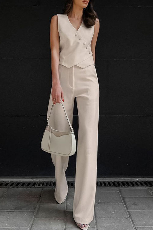 Nonnadress Vest Top & Wide Leg Pants Two-piece Set