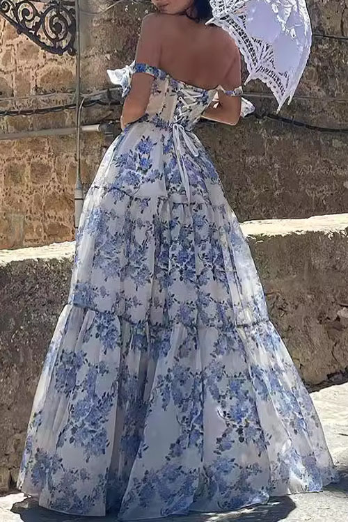 Nonnadress Floral Off-Shoulder Strap Swing Dress