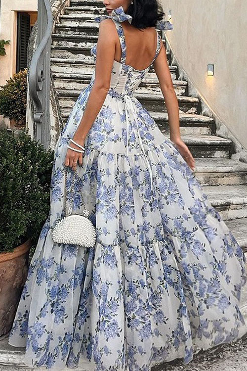 Nonnadress Floral Off-Shoulder Strap Swing Dress