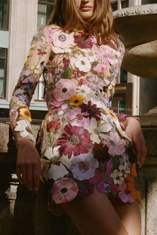 Kathiadress Taylor Swift Grammy 3D Flower Wrap Hip party vacation Dress