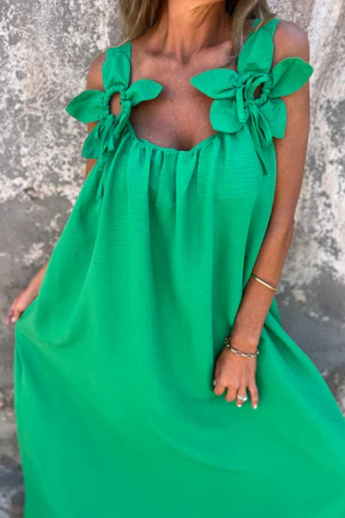 Nonnadress Loose Cubic Flower U Neck Dress