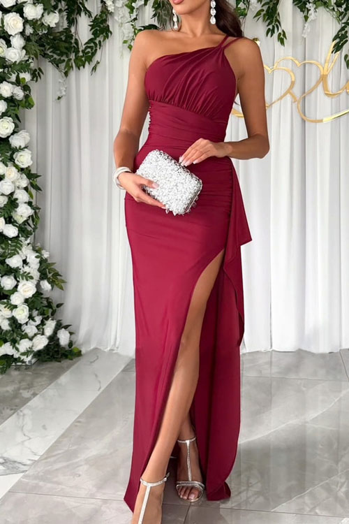 Nonnadress One-shoulder Party Slit Dress