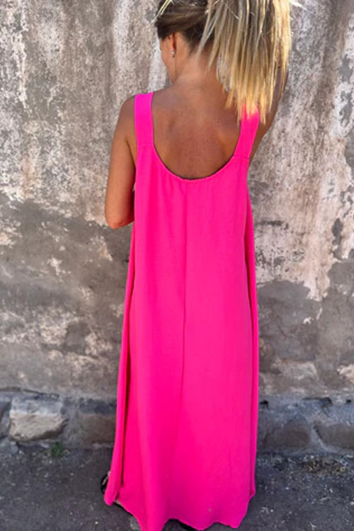 Nonnadress Loose Cubic Flower U Neck Dress