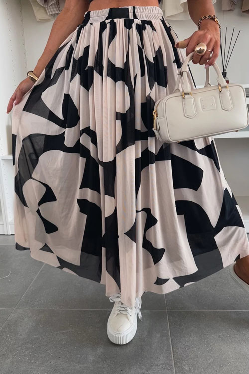 Nonnadress Summer High Waist Slim Printed Half-body Skirt