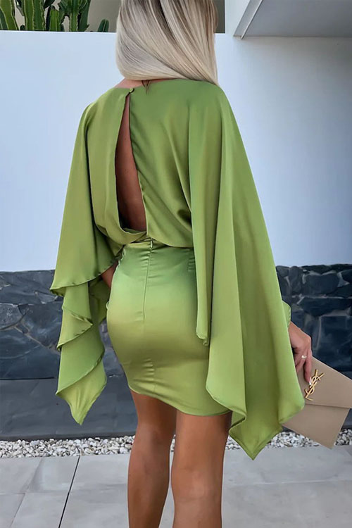 Nonnadress Satin Batwing Sleeve Dress