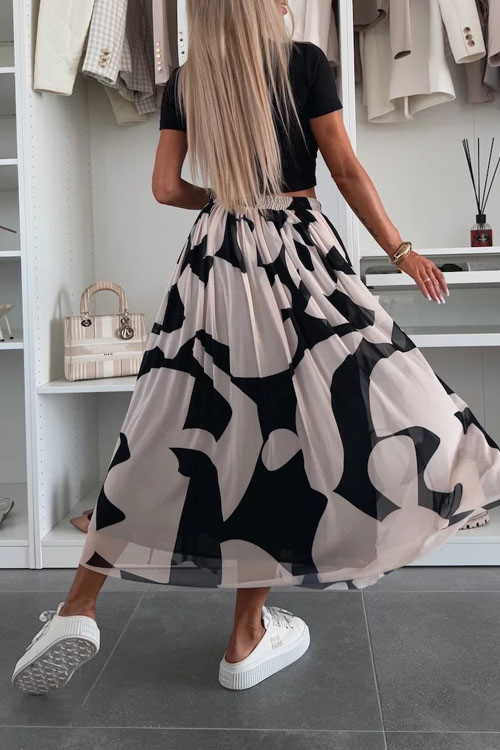 Nonnadress Summer High Waist Slim Printed Half-body Skirt