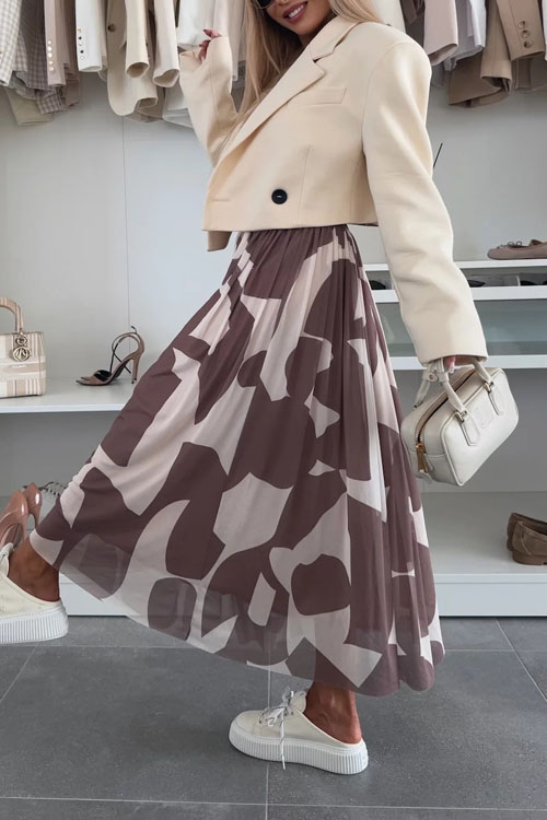 Nonnadress Summer High Waist Slim Printed Half-body Skirt