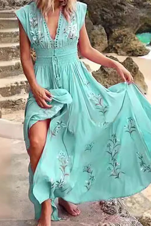 Nonnadress V-neck Beach Bohemian Style Dress