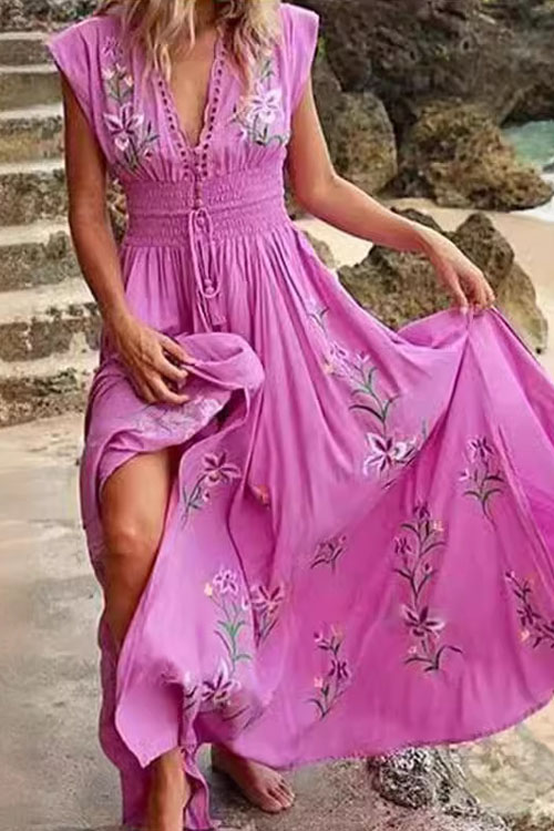 Nonnadress V-neck Beach Bohemian Style Dress