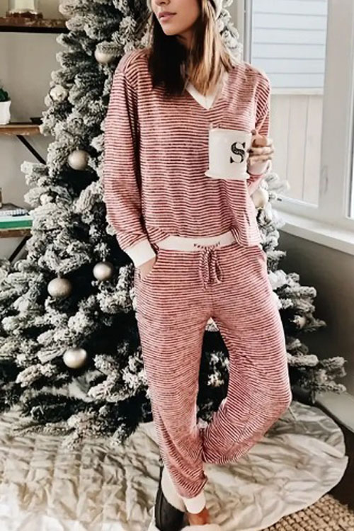 Nonnadress Striped Loungewear Casual Set