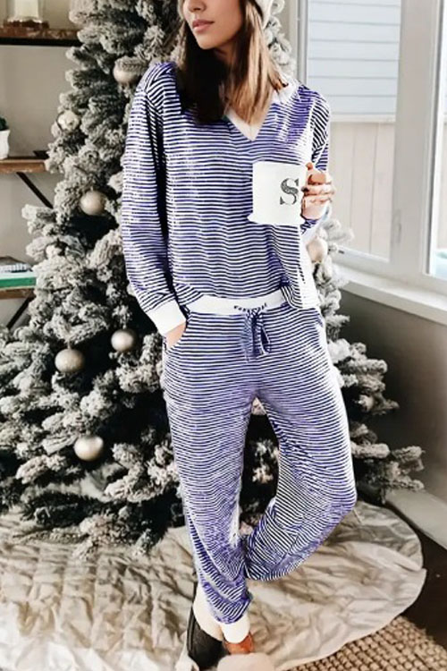 Nonnadress Striped Loungewear Casual Set