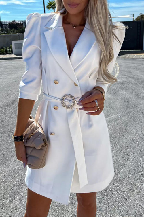 Nonnadress Elegant Suit Jacket Belted Dress