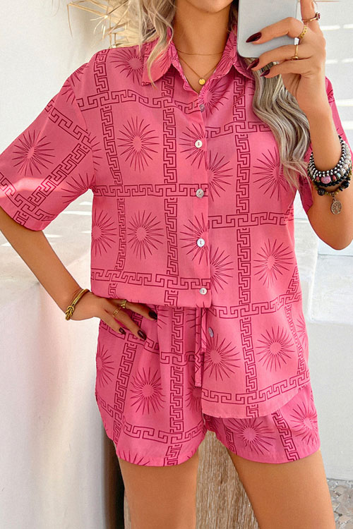 Nonnadress Boho Casual Printed Shorts Set