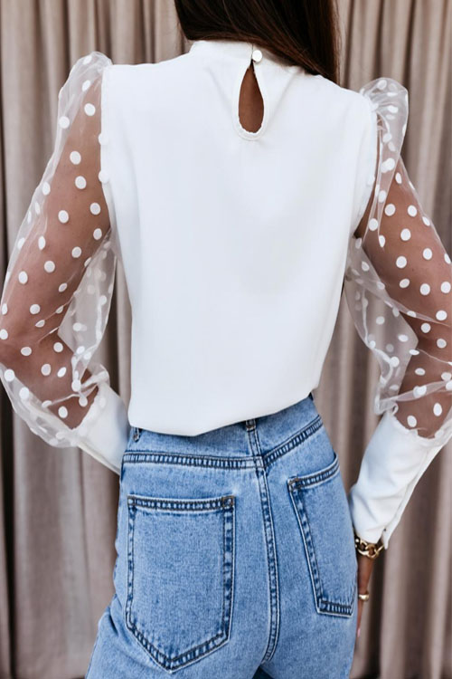 Nonnadress Lace Sleeve Casual Chiffon Blouse