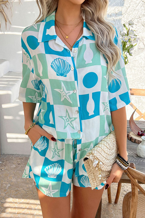 Nonnadress Boho Casual Printed Shorts Set