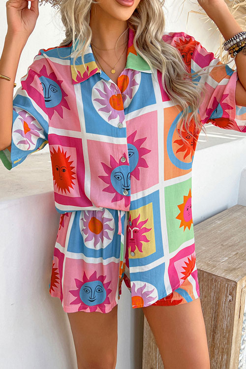 Nonnadress Boho Casual Printed Shorts Set