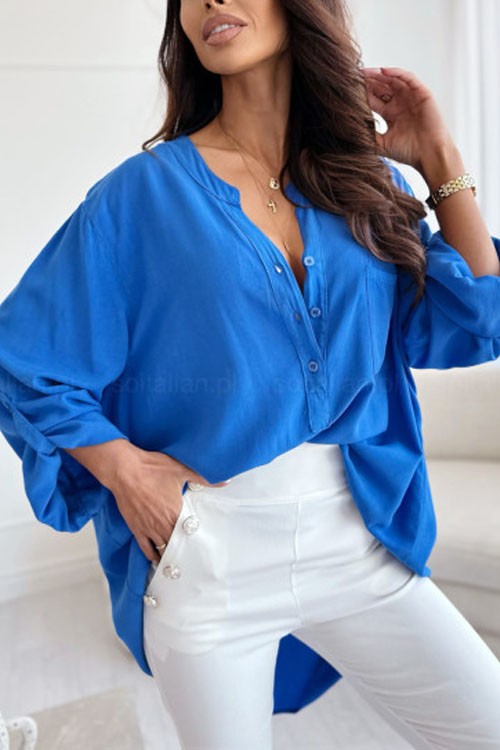 Nonnadress Simple Half-Open Collar Single-Breasted Blouse
