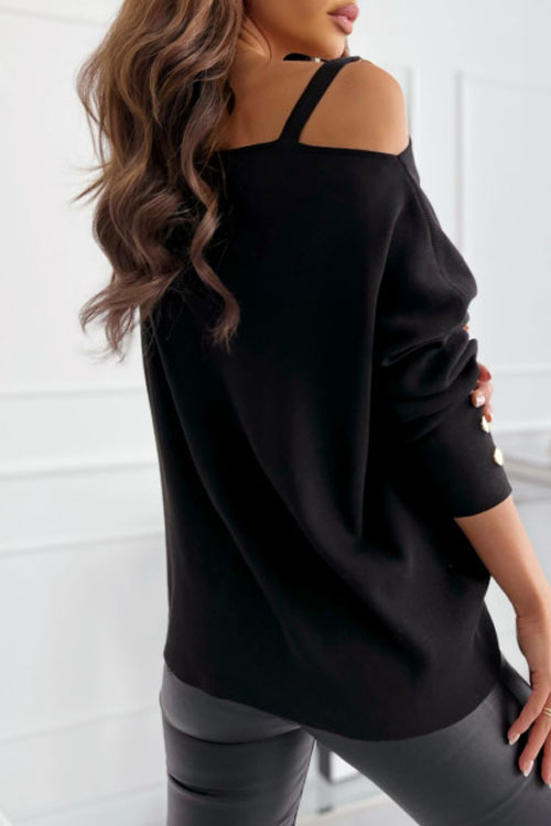 Nonnadress Button-Adorned Long Sleeve Top