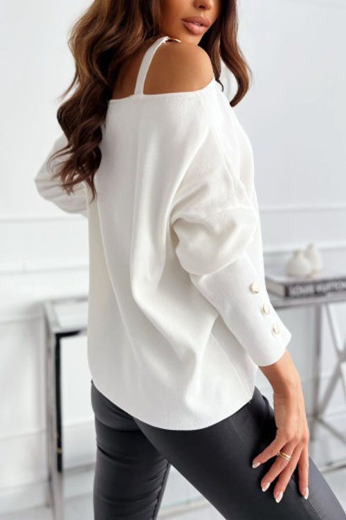 Nonnadress Button-Adorned Long Sleeve Top