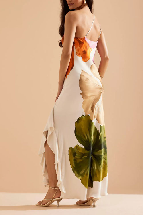 Nonnadress Vacation Slouchy Shoulder Printed Dress