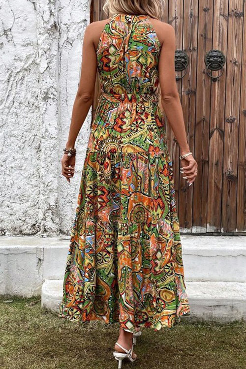 Nonnadress Bohemian Vintage Halterneck Maxi Dress
