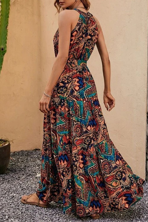 Nonnadress Bohemian Vintage Halterneck Maxi Dress
