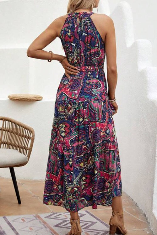 Nonnadress Bohemian Vintage Halterneck Maxi Dress