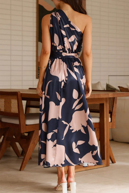 Nonnadress Slant Shoulder Belt Hem Dress