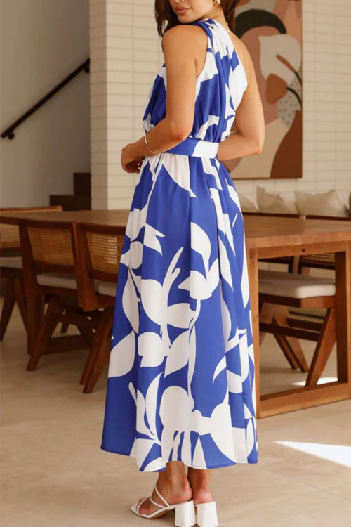 Nonnadress Slant Shoulder Belt Hem Dress