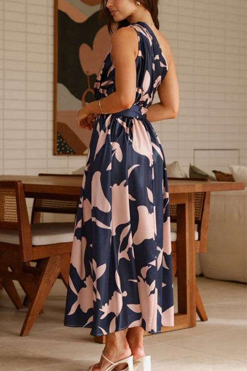 Nonnadress Slant Shoulder Belt Hem Dress