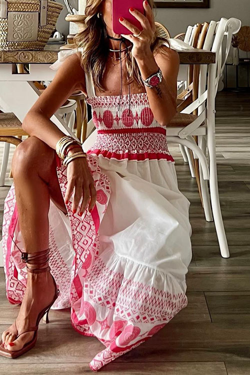Nonnadress Sweet Elastic Bohemian Style Maxi Dress