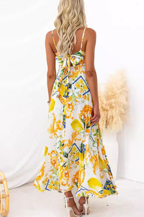 Nonnadress Lemon Backless Strappy Elegant Dress