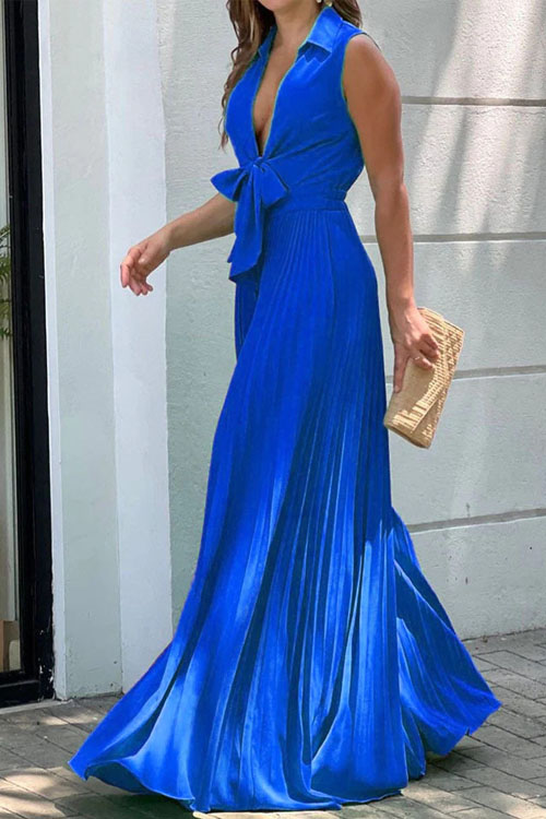 Nonnadress V-neck lapel loose wide-leg jumpsuit