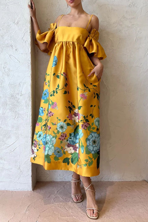 Nonnadress Off-the-Shoulder Pocket Casual Dress