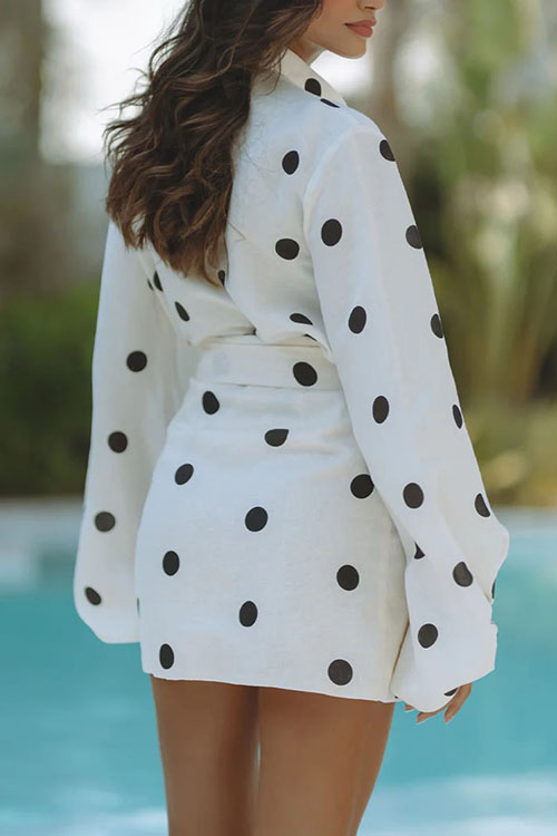 Nonnadress Printed Polka Dot Casual Loose Shorts Two-Piece Set