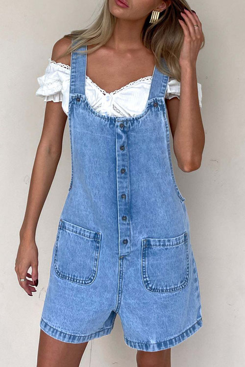 Nonnadress  slim straight one-piece denim Overalls rompers