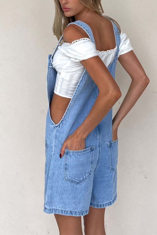 Nonnadress  slim straight one-piece denim Overalls rompers