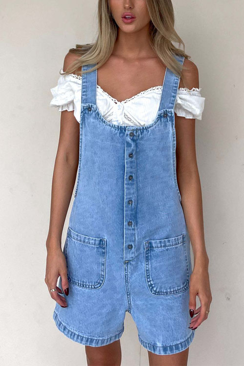 Nonnadress  slim straight one-piece denim Overalls rompers
