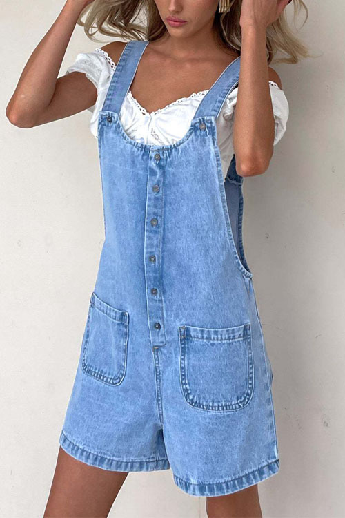 Nonnadress  slim straight one-piece denim Overalls rompers