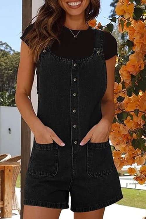 Nonnadress  slim straight one-piece denim Overalls rompers