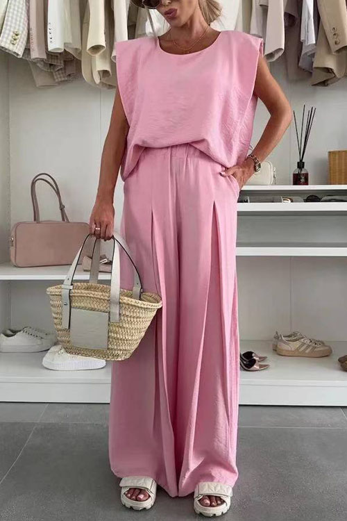Nonnadress Casual fashion solid color high waist loose suit